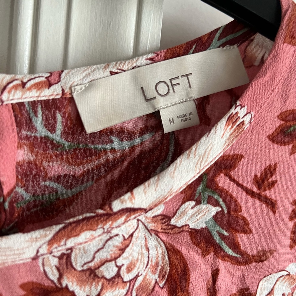 Floral Pink Women's Top Loft M - Picture 3 of 11